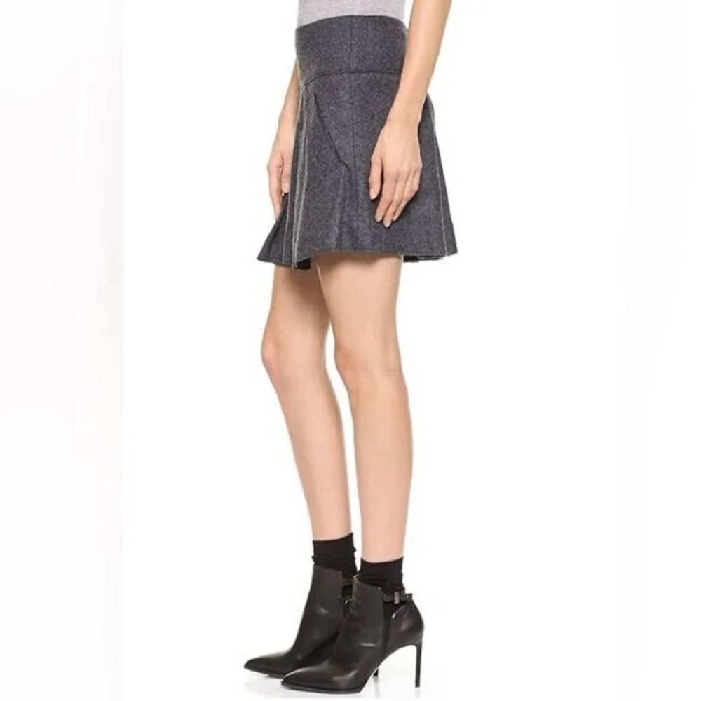 Vince Grey Wool Pleated Mini Skirt